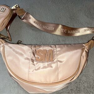 Steve Madden Tan Crossbody Bag with Logo Strap